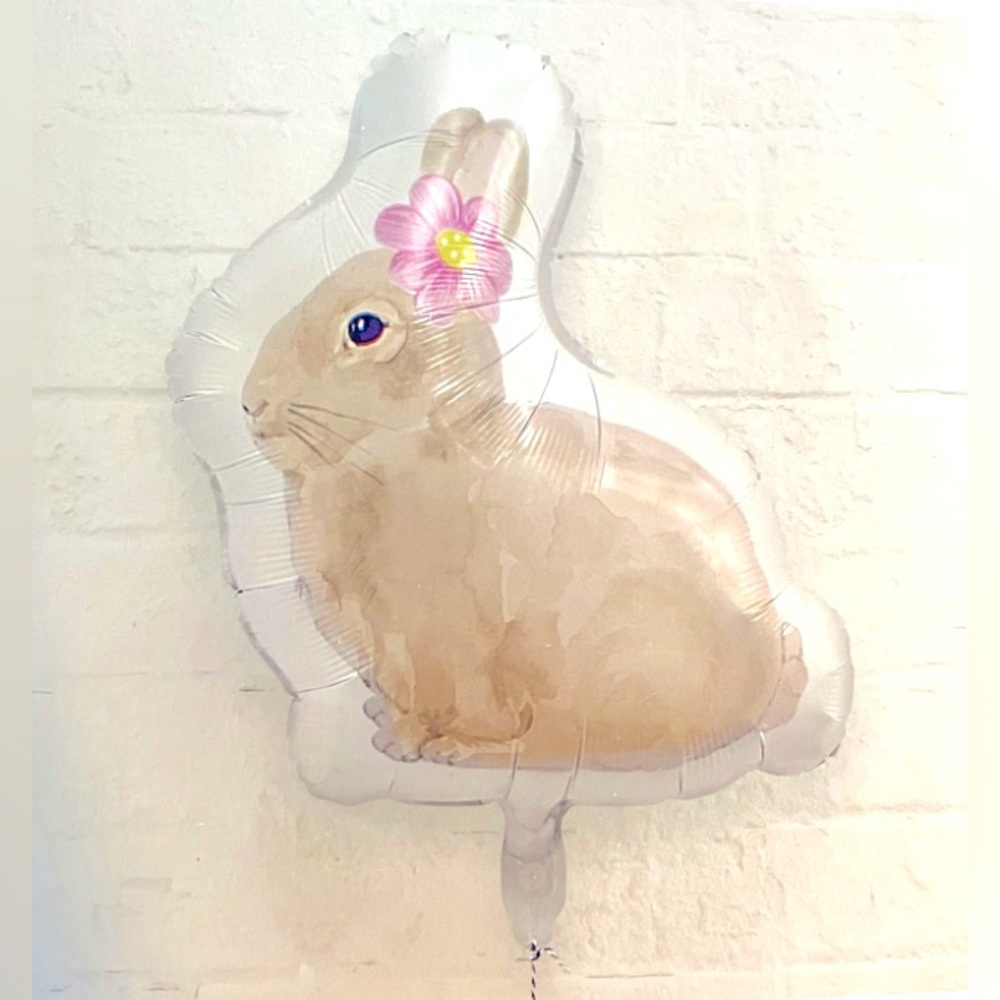 Easter Bunny Rabbit Foil Balloon Decoration,Set of 4, Baby Shower,Birthday Party